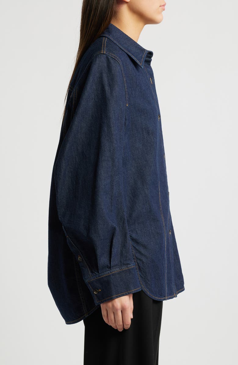 COS Oversize Denim Button-Up Shirt, Alternate, color, 