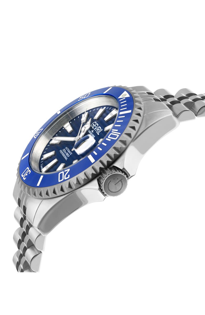 GEVRIL Chamber Stainless Steel Bracelet Watch, 43mm, Alternate, color, Silver