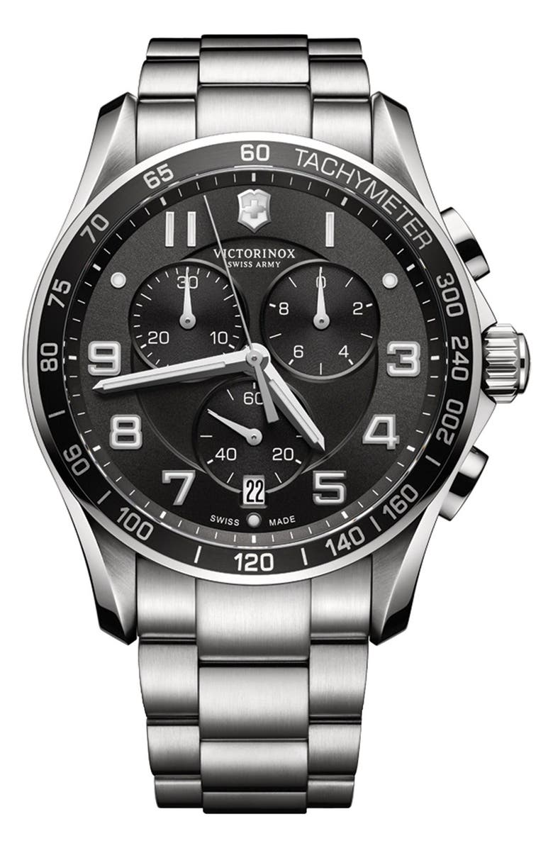 Victorinox Swiss Army<sup>®</sup> 'Chrono Classic XLS' Bracelet Watch, 45mm, Main, color,