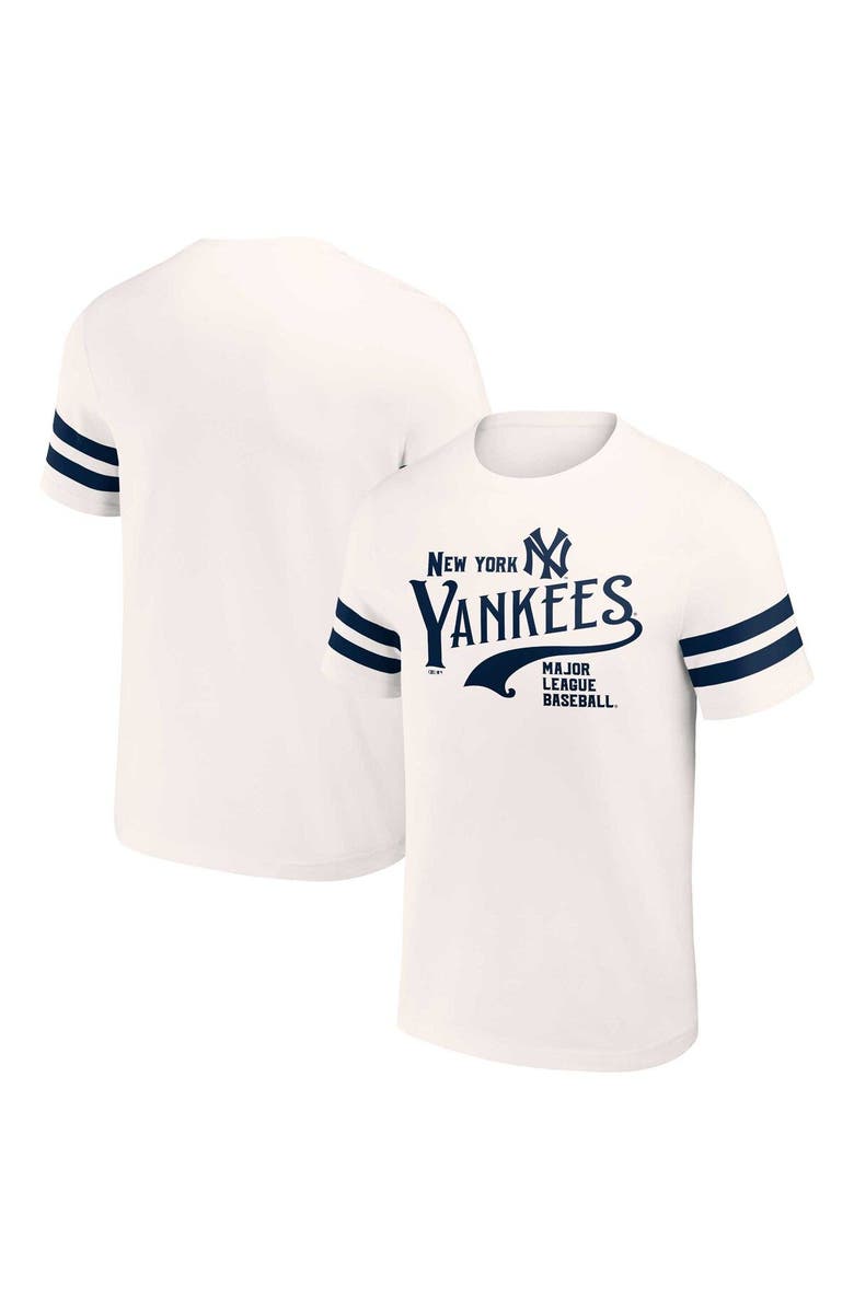Darius Rucker Collection by Fanatics Men's Darius Rucker Collection by Fanatics Cream New York Yankees Yarn Dye Vintage T-Shirt, Main, color,