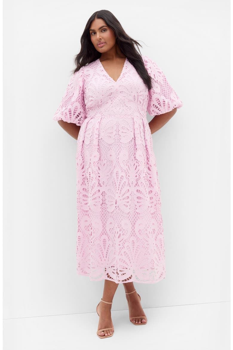 Kylee Lace Maxi Dress, Alternate, color, SOFT ROSE