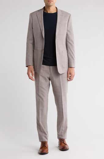English Laundry Plaid Grey Wool Blend Suit