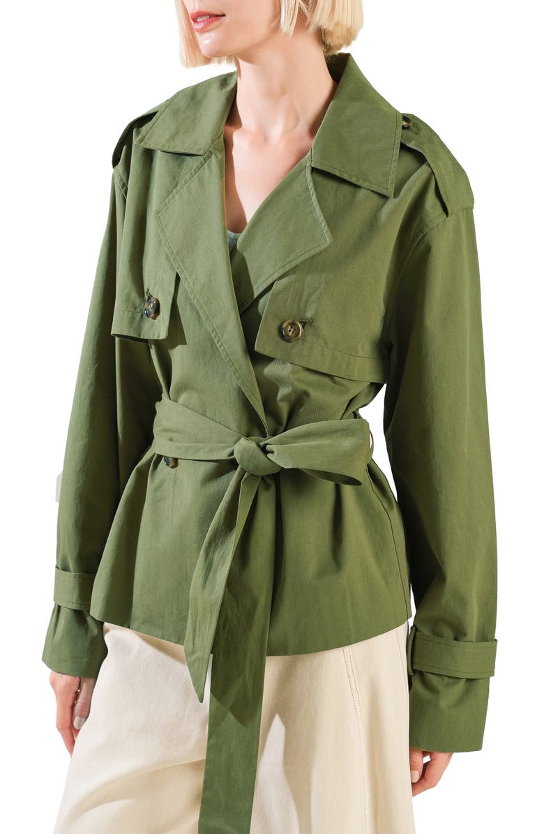 FREEMARKET Solid Cotton Jacket, Alternate, color, Olive