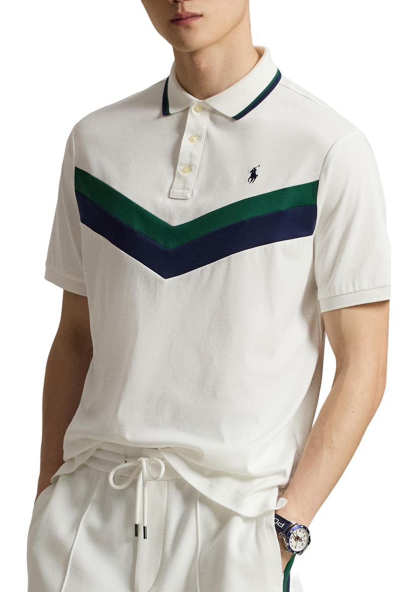 Chevron Classic Fit Polo, Main, color, WHITE