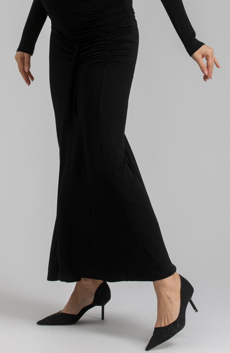 PIETRO BRUNELLI MATERNITY Ruched Maternity Maxi Skirt, Alternate, color, Black