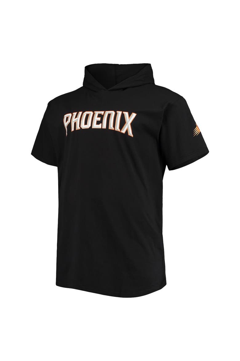 Men's Black Phoenix Suns Big & Tall 2-Hit Short Sleeve Pullover Hoodie, Alternate, color, Black
