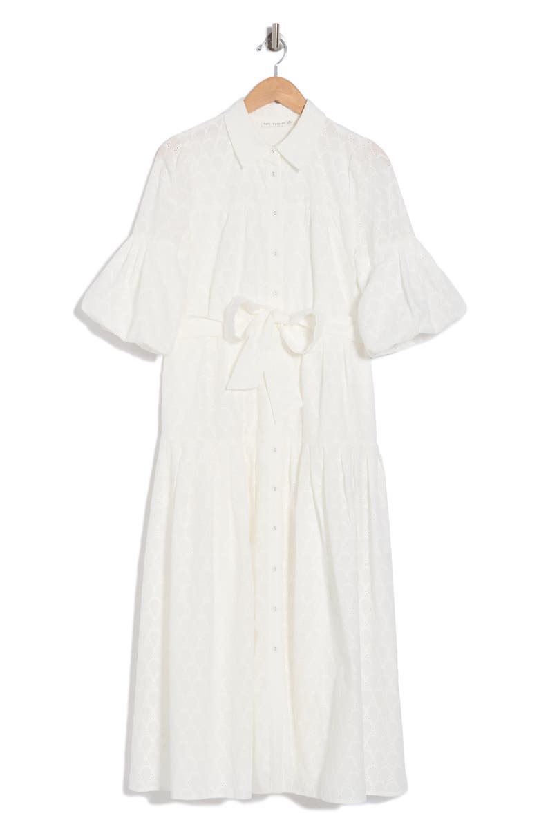 Avec Les Filles Eyelet Tie Waist Shirtdress, Alternate, color,