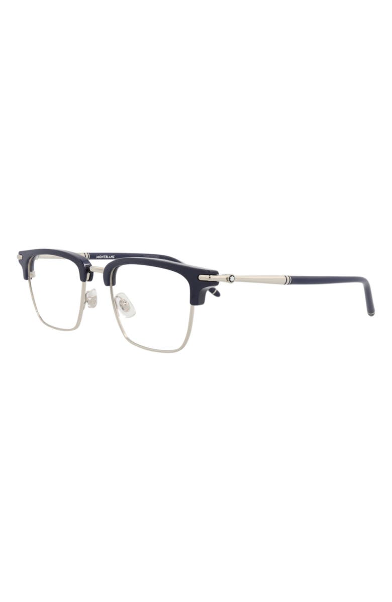 Montblanc 52mm Clubmaster Optical Glasses, Alternate, color, Blue Transparent