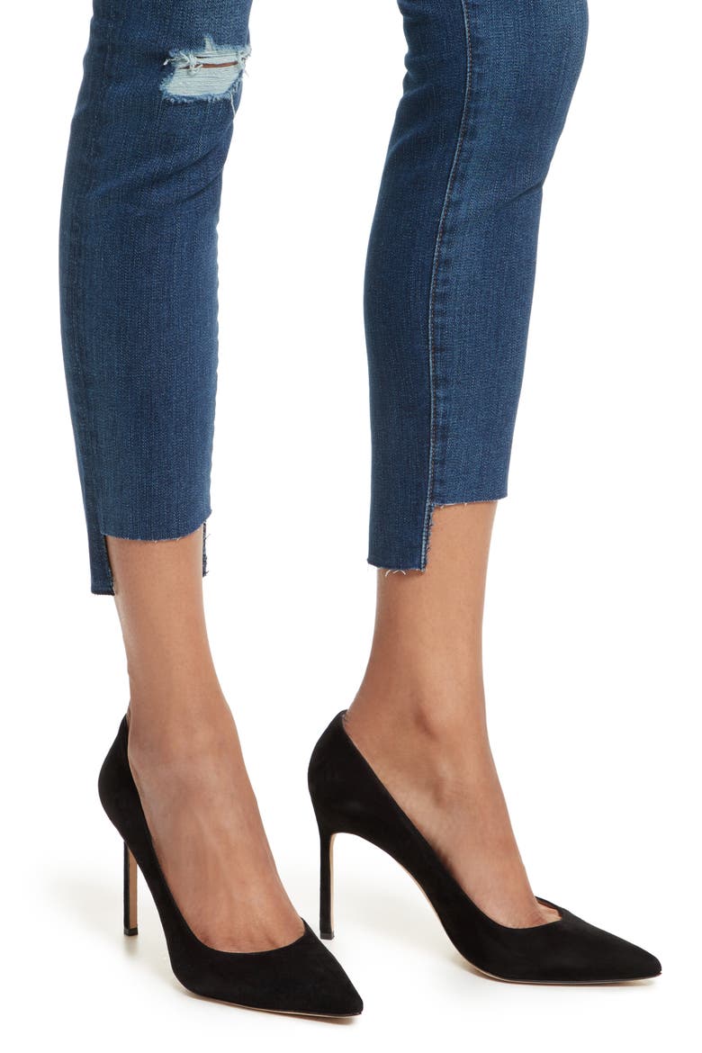 Le High High Waist Staggered Hem Slim Jeans, Alternate, color, BAISLEY