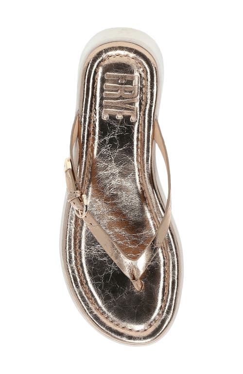 Frye Maya Buckle Platform Flip Flop In Dark Gold