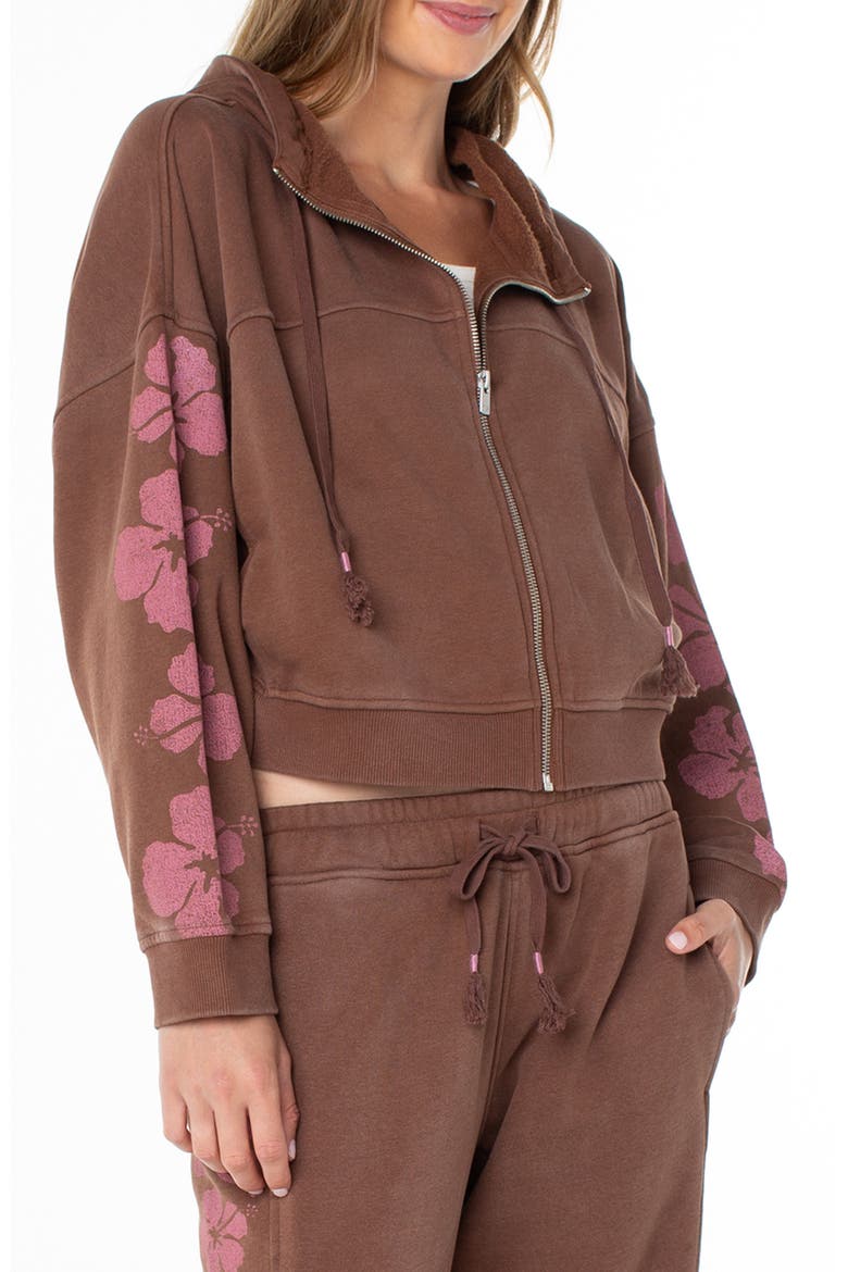 Tropical Trails Full Zip Hoodie, Alternate, color, TIRAMISU