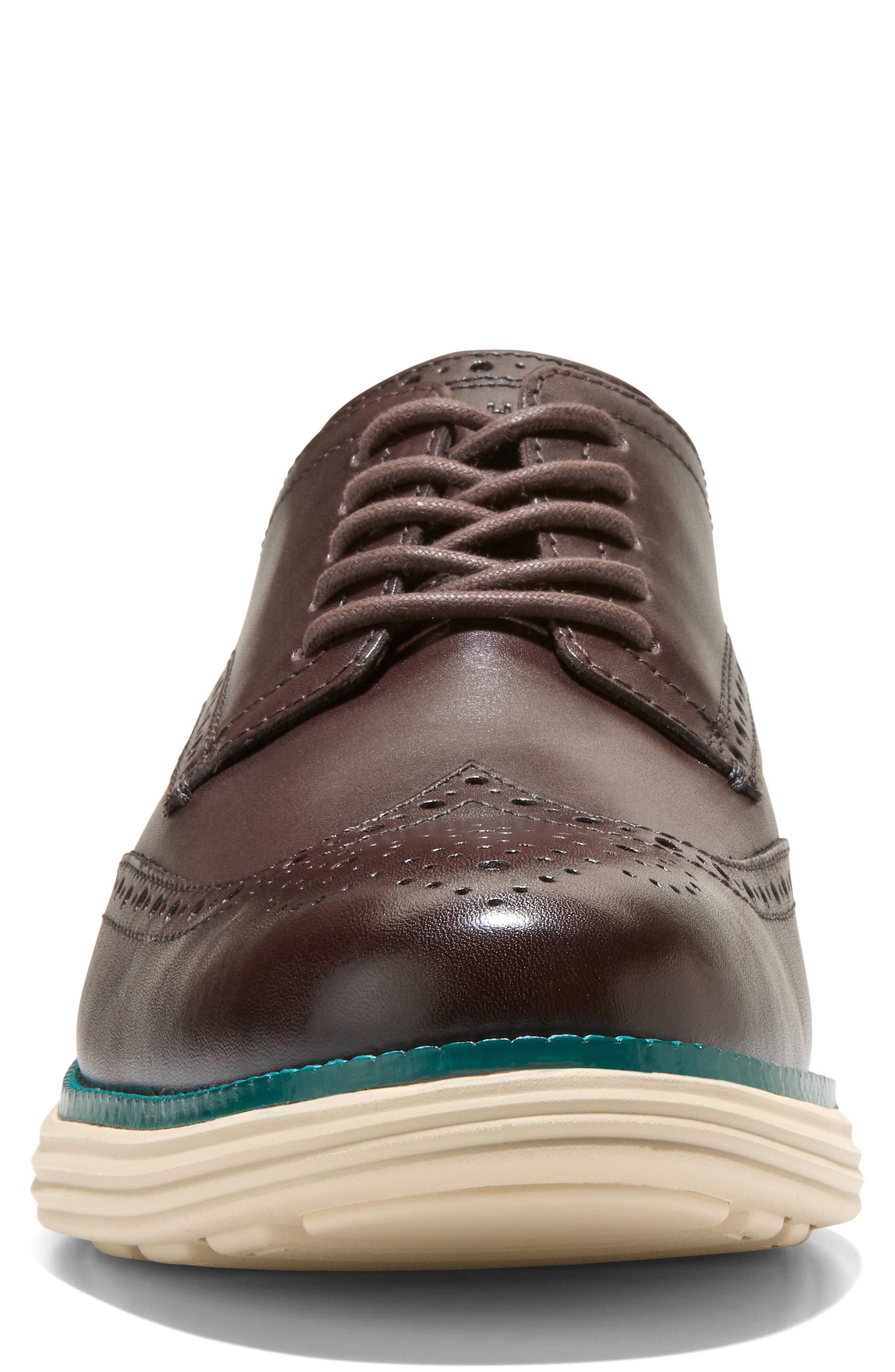 Wingtip Leather Derby Sneaker, Alternate, color, MADRA/ MEDITERRANEA