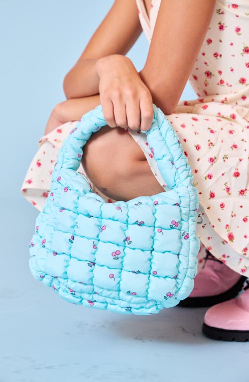 Omg Accessories Kids' Scrunch Quilted Hobo In Light Aqua