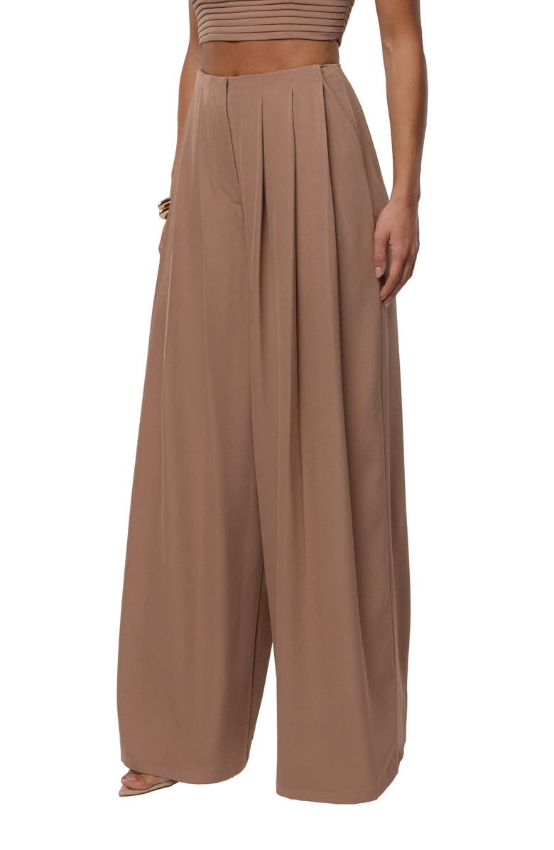 JLUXLABEL Serenade Crop Top & Wide Leg Pants, Alternate, color, Beige