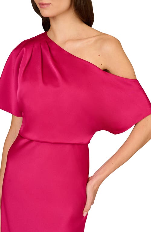 AIDAN MATTOX AIDAN MATTOX BY ADRIANNA PAPELL ONE-SHOULDER SATIN CREPE MIDI DRESS