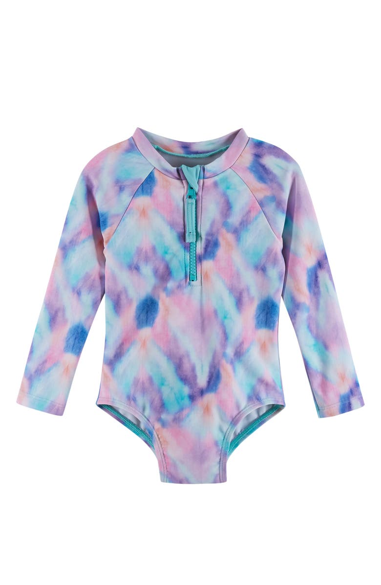 Andy & Evan Long Sleeve One-Piece Rashguard Swimsuit, Alternate, color, 