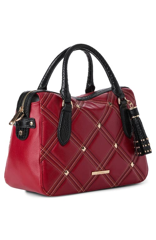 Brahmin Micaela Quilted Leather Satchel In Red