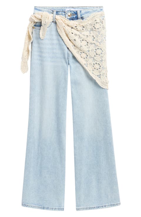 Kids' Hanky Belt Wide Leg Jeans