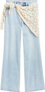 Tractr Kids' Hanky Belt Wide Leg Jeans