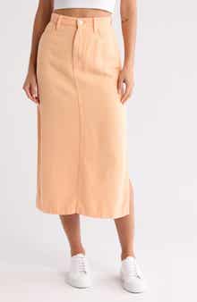 7 For All Mankind Midi Denim Skirt