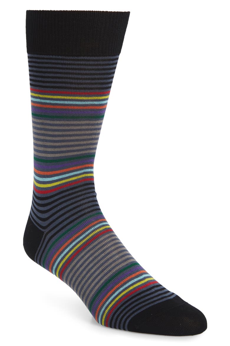Stripe Socks, Main, color, BLACK