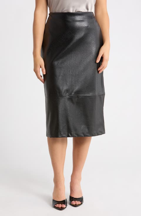 Faux Leather Pencil Skirt