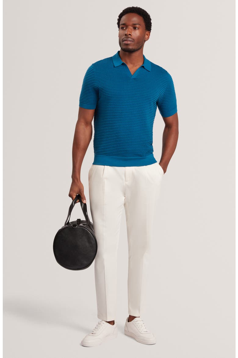 Bestel Textured Cotton Polo, Alternate, color, NAVY-GREEN