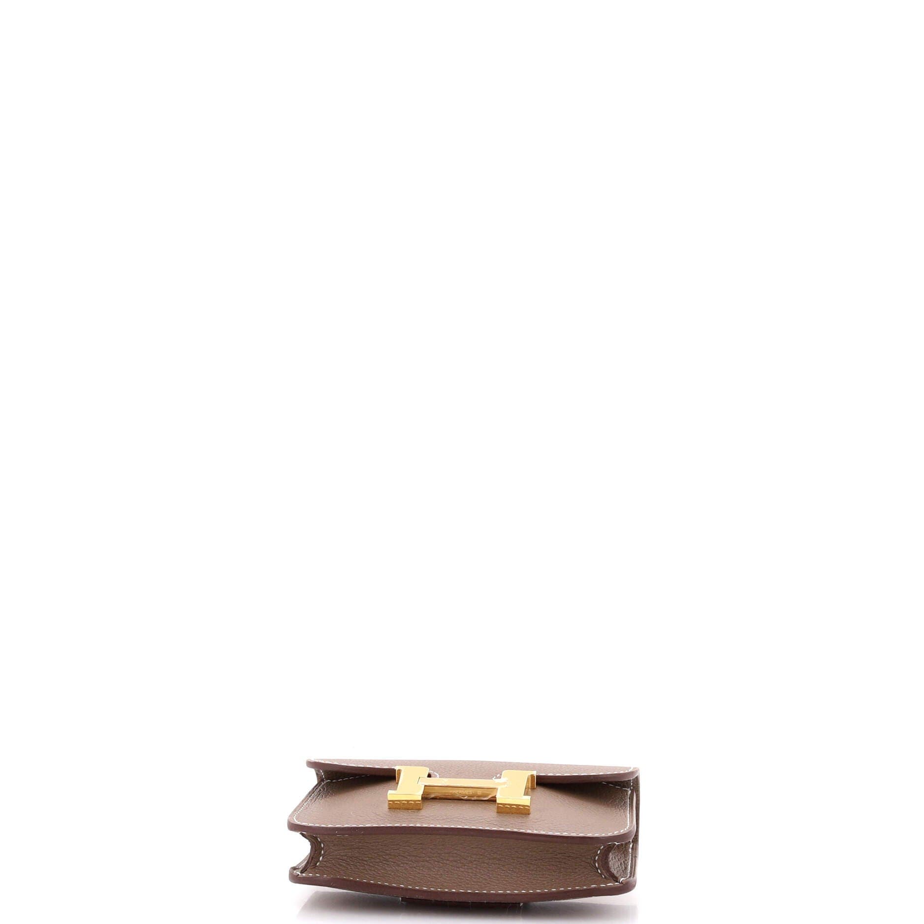 Pre-Owned Hermes Constance Slim Wallet Evercolor, Alternate, color, Etoupe