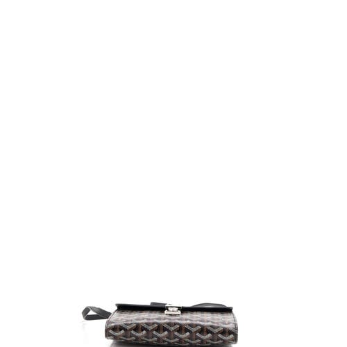 Pre-owned Goyard  Goyard Chypre Wallet On Strap Coated Canvas With Leather In Multi