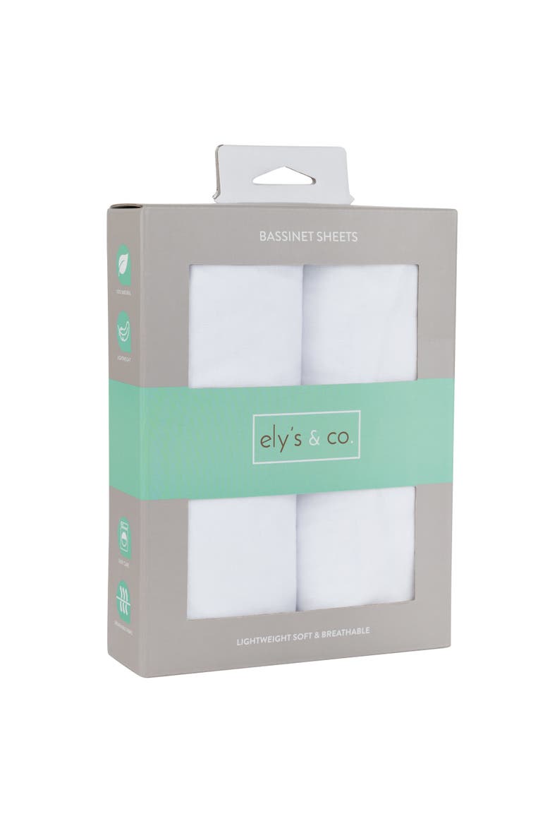 Baby Fitted Bassinet Sheet 2 Pack, Alternate, color, Solid White