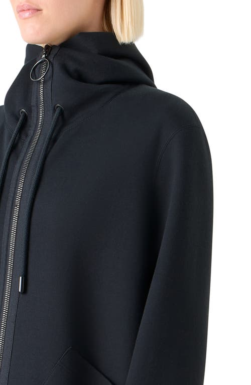 Akris Punto Mixed Media Hooded Jacket In Black