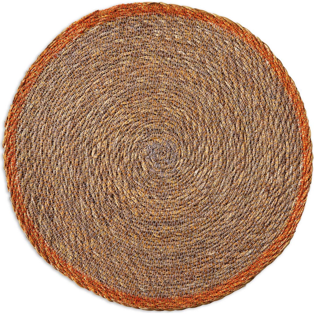 Tag Overstitch Seagrass Placemat Lavender Purple Wipe Clean In Brown