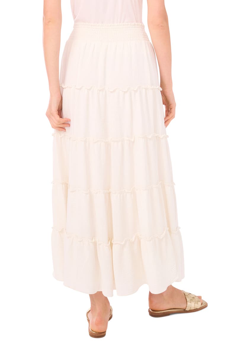 Smock Waist Tiered Maxi Skirt, Alternate, color, NEUTRAL