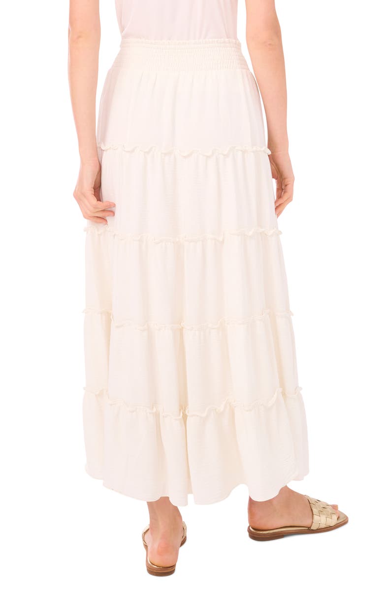 Vince Camuto Smock Waist Tiered Maxi Skirt, Alternate, color, Neutral