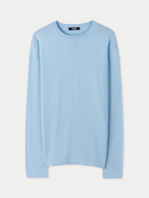 Men's Crewneck Cotton Silk Cashmere Blend Sweater