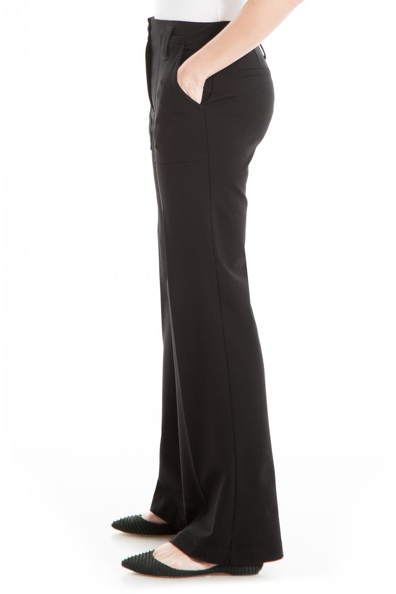 Ponte High Waist Wide Leg Pants, Alternate, color, BLACK-BLACK