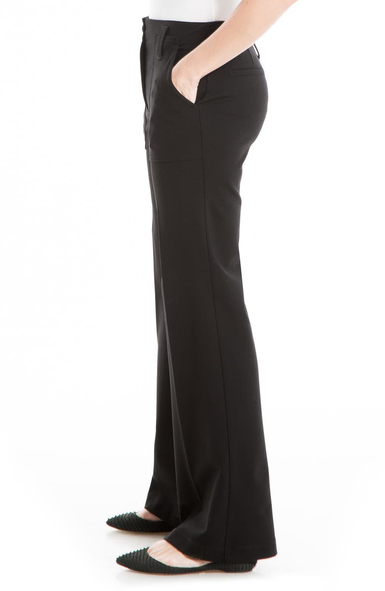 MAX STUDIO Ponte High Waist Wide Leg Pants, Alternate, color, Black-Black
