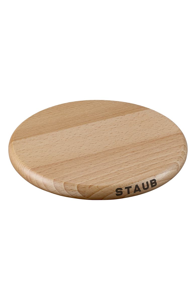 Staub 9-Inch Magnetic Wooden Trivet, Main, color, Brown