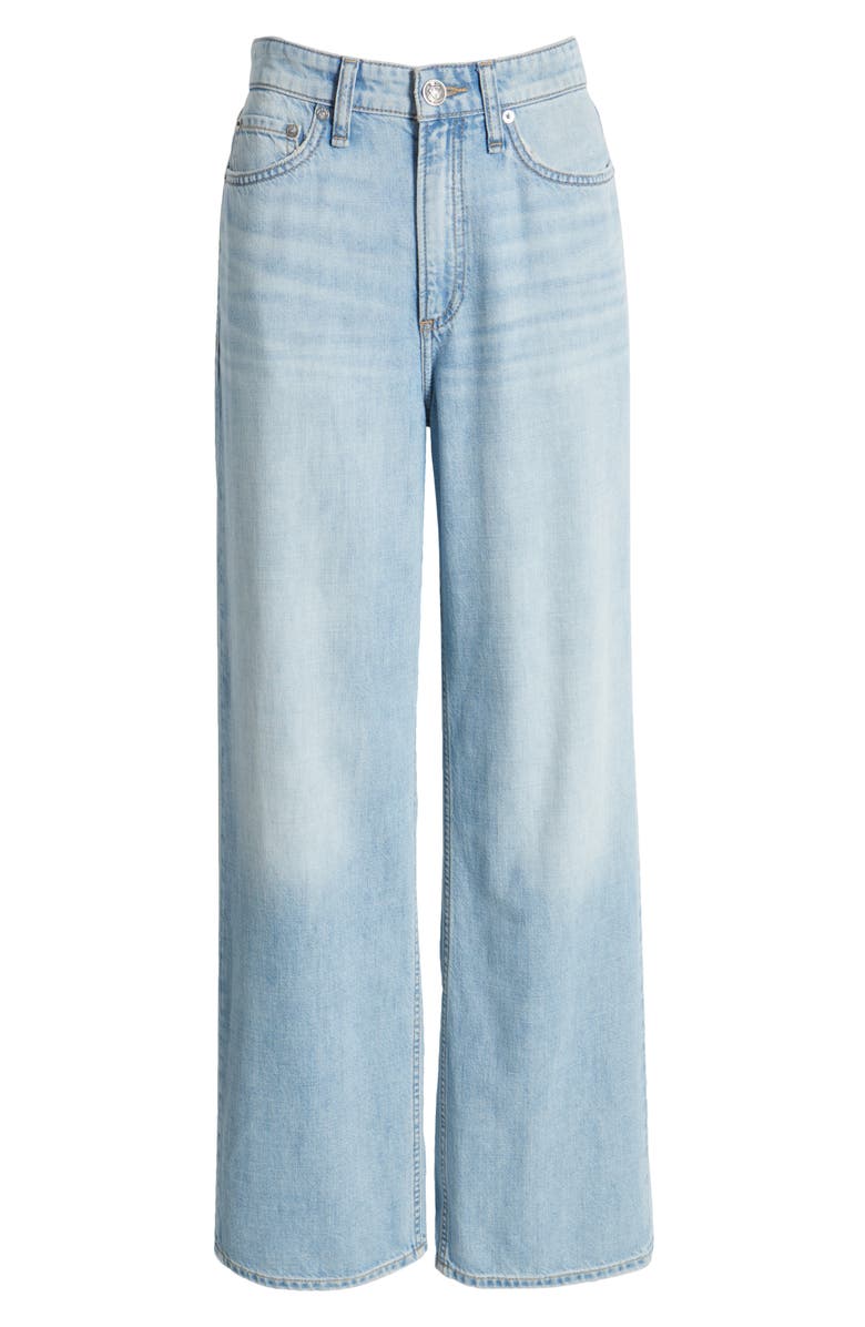 rag & bone Featherweight Logan Mid Rise Wide Leg Jeans, Alternate, color, Greenport