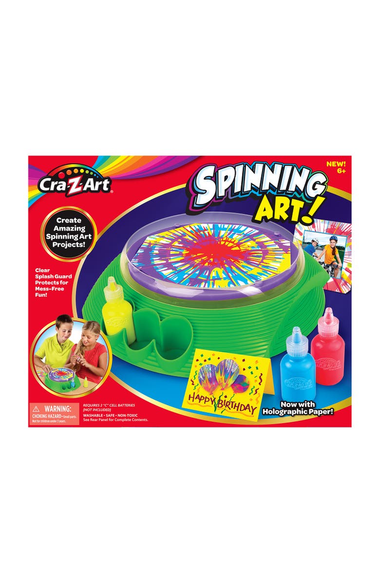 CRA-Z-ART Crazart Spinning Art Kit, Paint Crafts, Washable Paint, Plastic, Kids Ages 6+, Main, color, Multicolored