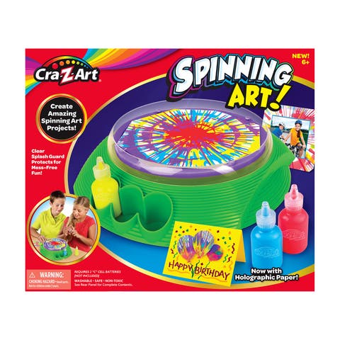 Crazart Spinning Art Kit, Paint Crafts, Washable Paint, Plastic, Kids Ages 6+