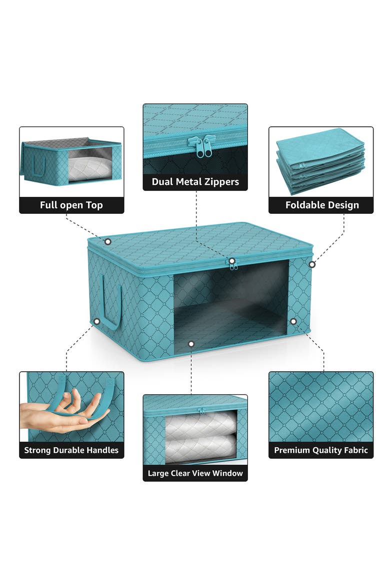 Set of 8 Foldable Storage Bins, Alternate, color, BLUE