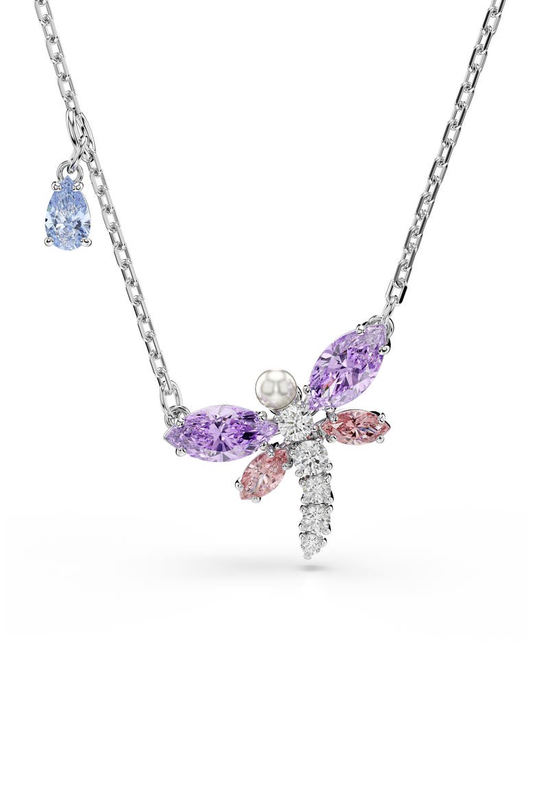 x Ariana Grande Multicolor Crystal Pendant Necklace, Main, color, SILVER/ MULTI