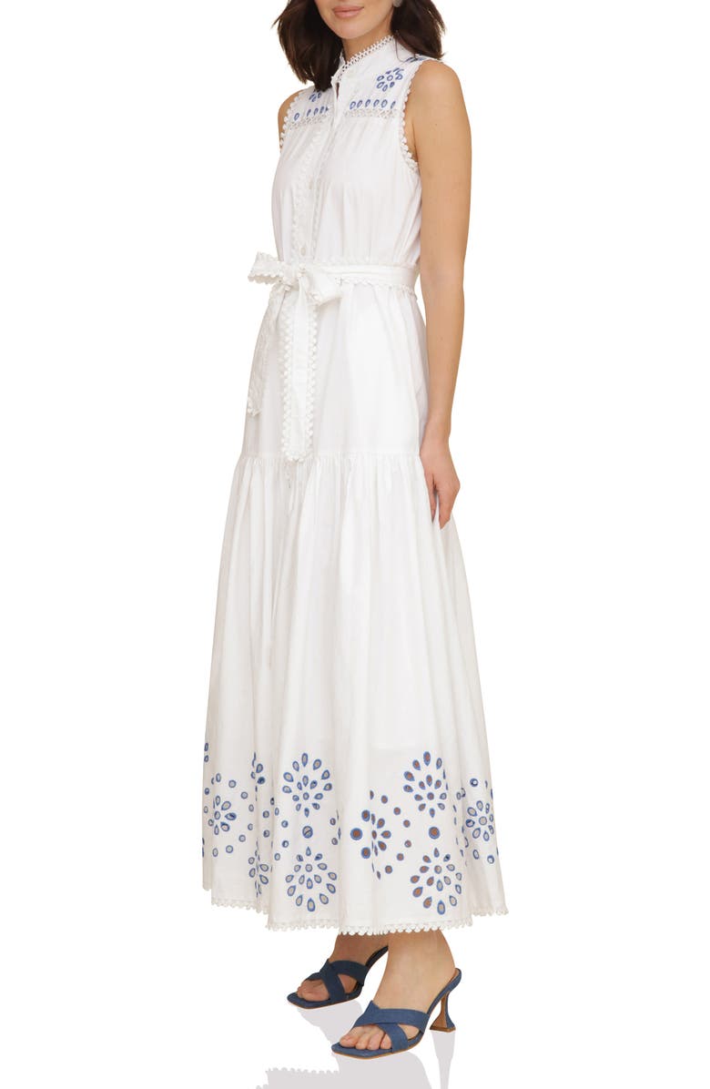 Avec Les Filles Eyelet Embroidery Sleeveless Maxi Dress, Alternate, color,