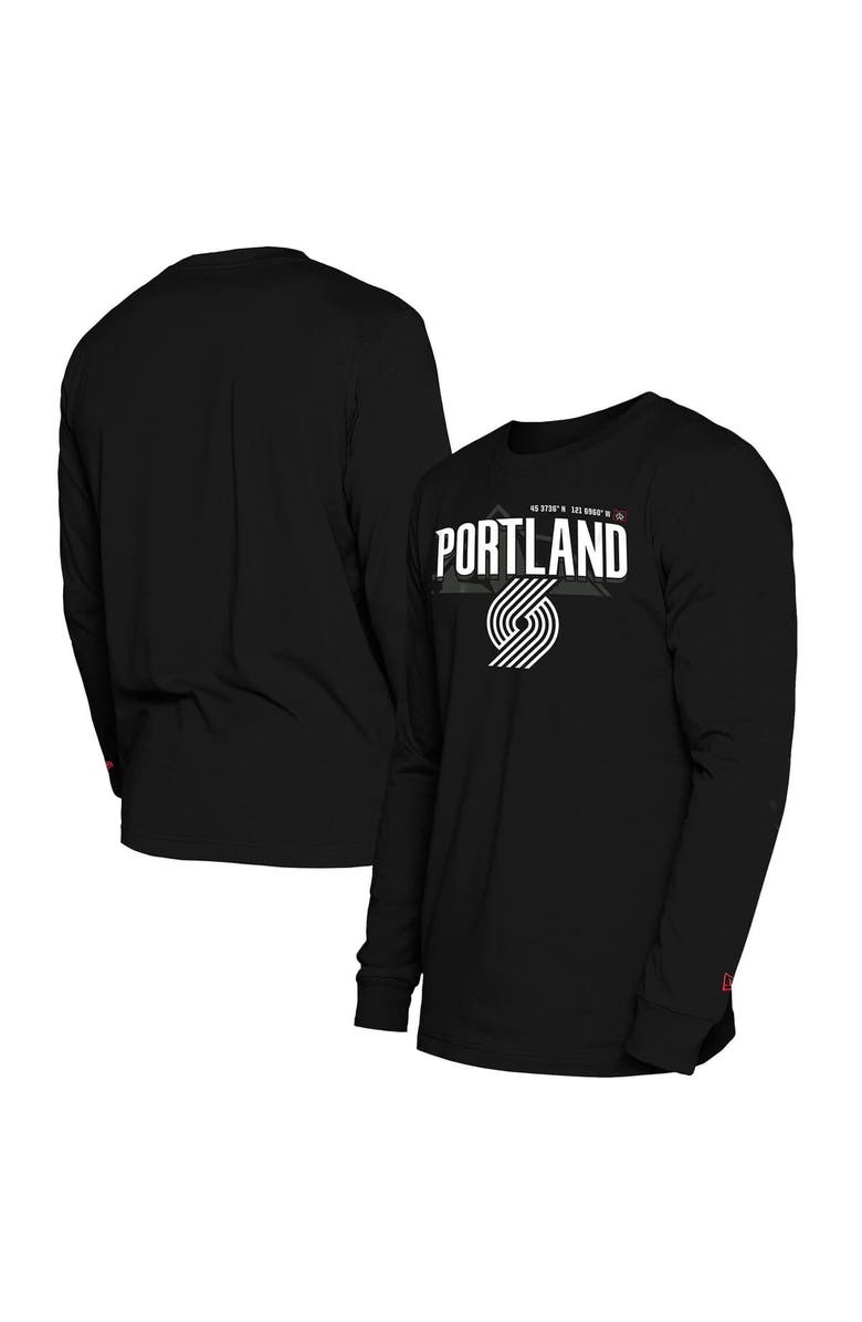 New Era Men's New Era  Black Portland Trail Blazers 2024/25 City Edition Long Sleeve T-Shirt, Alternate, color, 