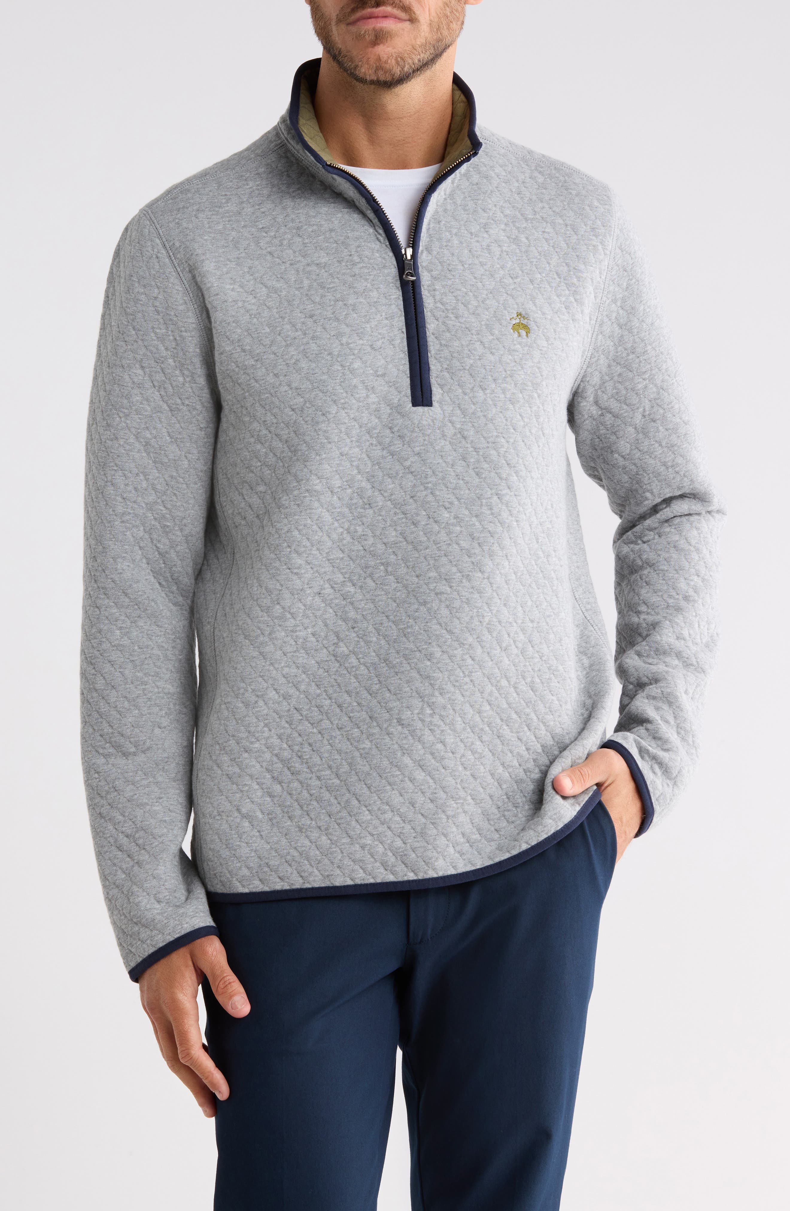 Diamond Quilted Half Zip Sweatshirt