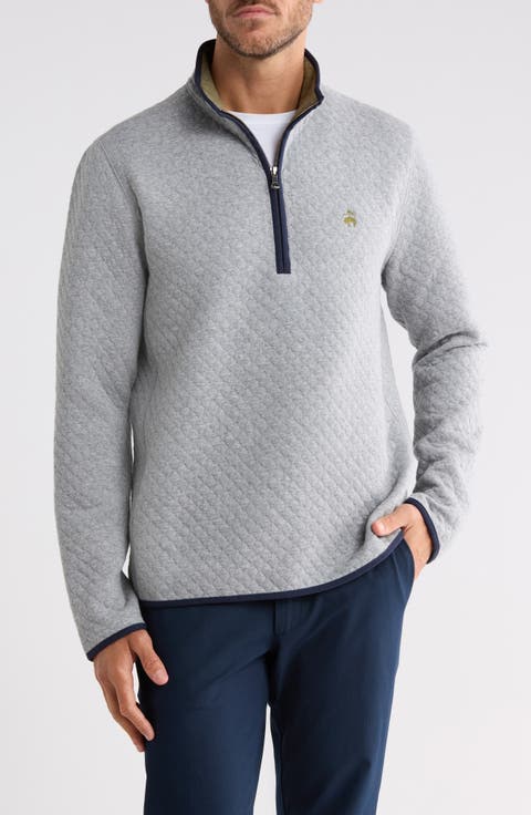 Diamond Quilted Half Zip Sweatshirt