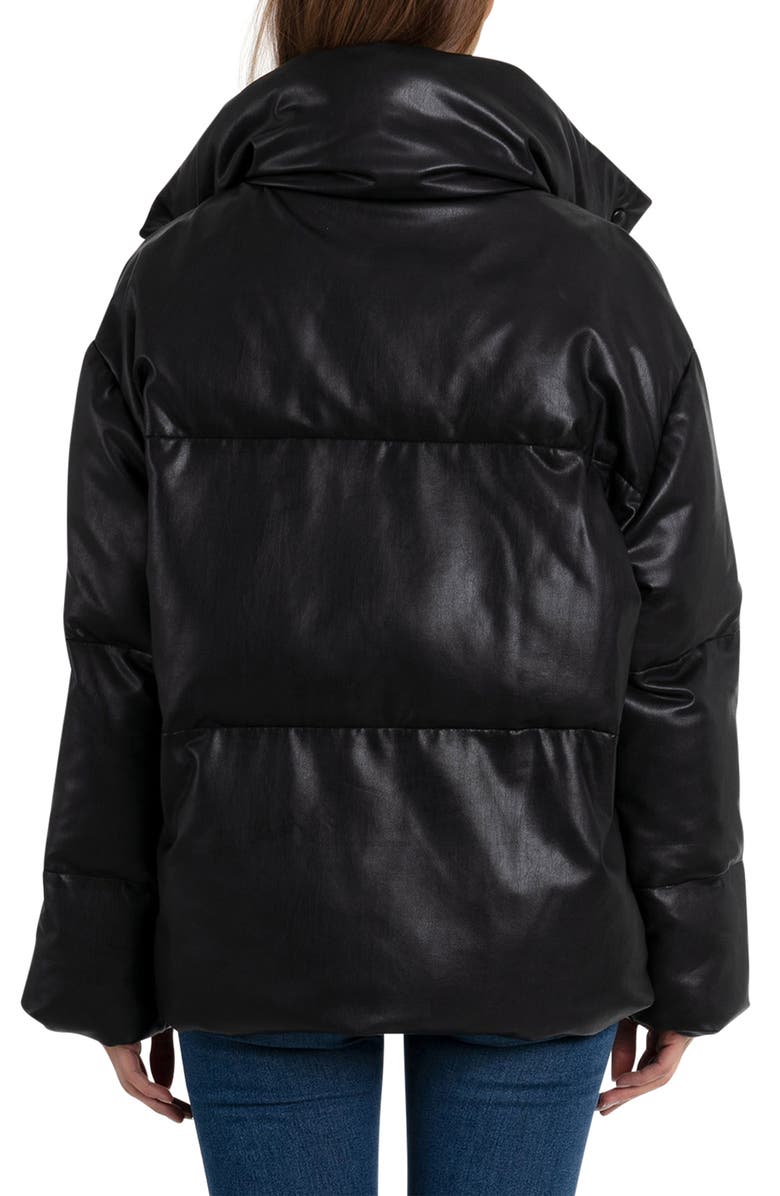 Bagatelle Faux Leather Puffer Jacket, Alternate, color, 