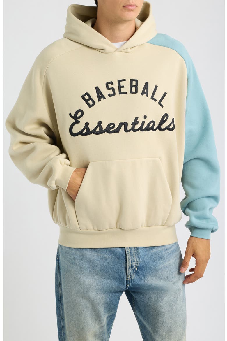 x MLB Embroidered Cotton Blend Fleece Hoodie, Main, color, SANDSTONE/ STONE BLUE