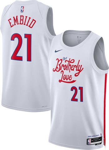 Nike Unisex Nike Joel Embiid White Philadelphia 76ers 2022 23 Swingman Jersey City Edition Nordstrom